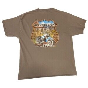 Harley Davidson Mens 2XL 2015 Grand Canyon Route 66 Gray T Shirt Street Biker